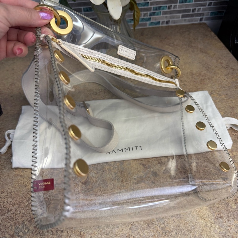 Hammitt Tony Medium Calla Lily clear purse - Picture 3 of 5